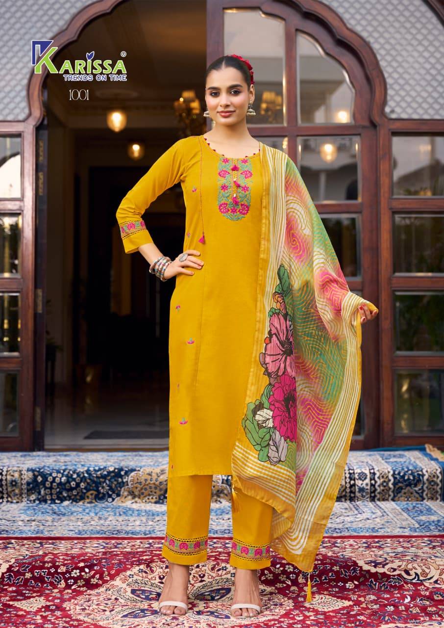 SANIA By  KARISSA 1001 To 1004 Series Designer Ethnic Wear Collection Cotton Kurtis At Wholesale Price